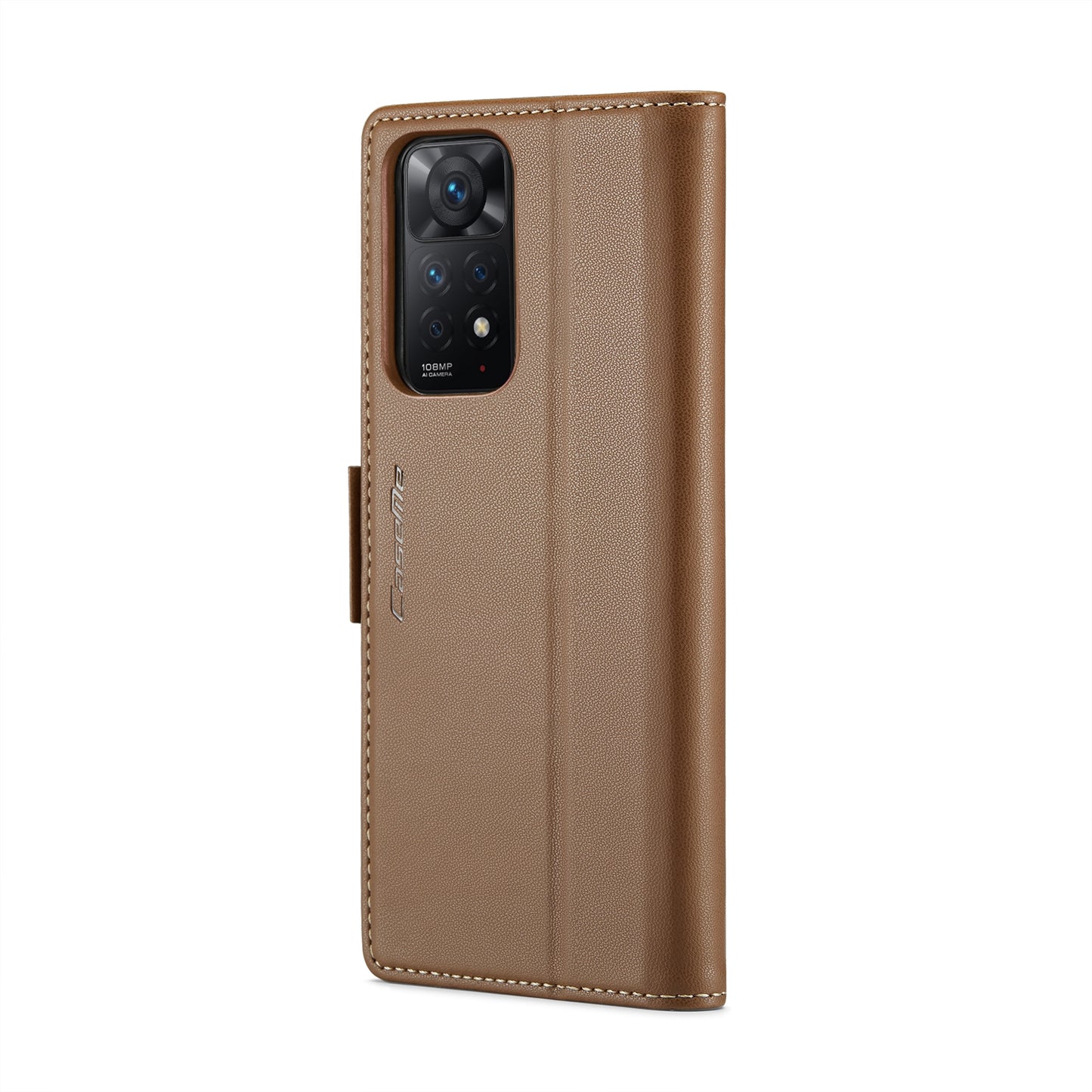 Xiaomi Redmi Note 11 Pro Global Litchi Texture RFID Anti-theft Leather Phone Case with Butterfly Buckle, Stand & Card Wallet with TPU Shell
