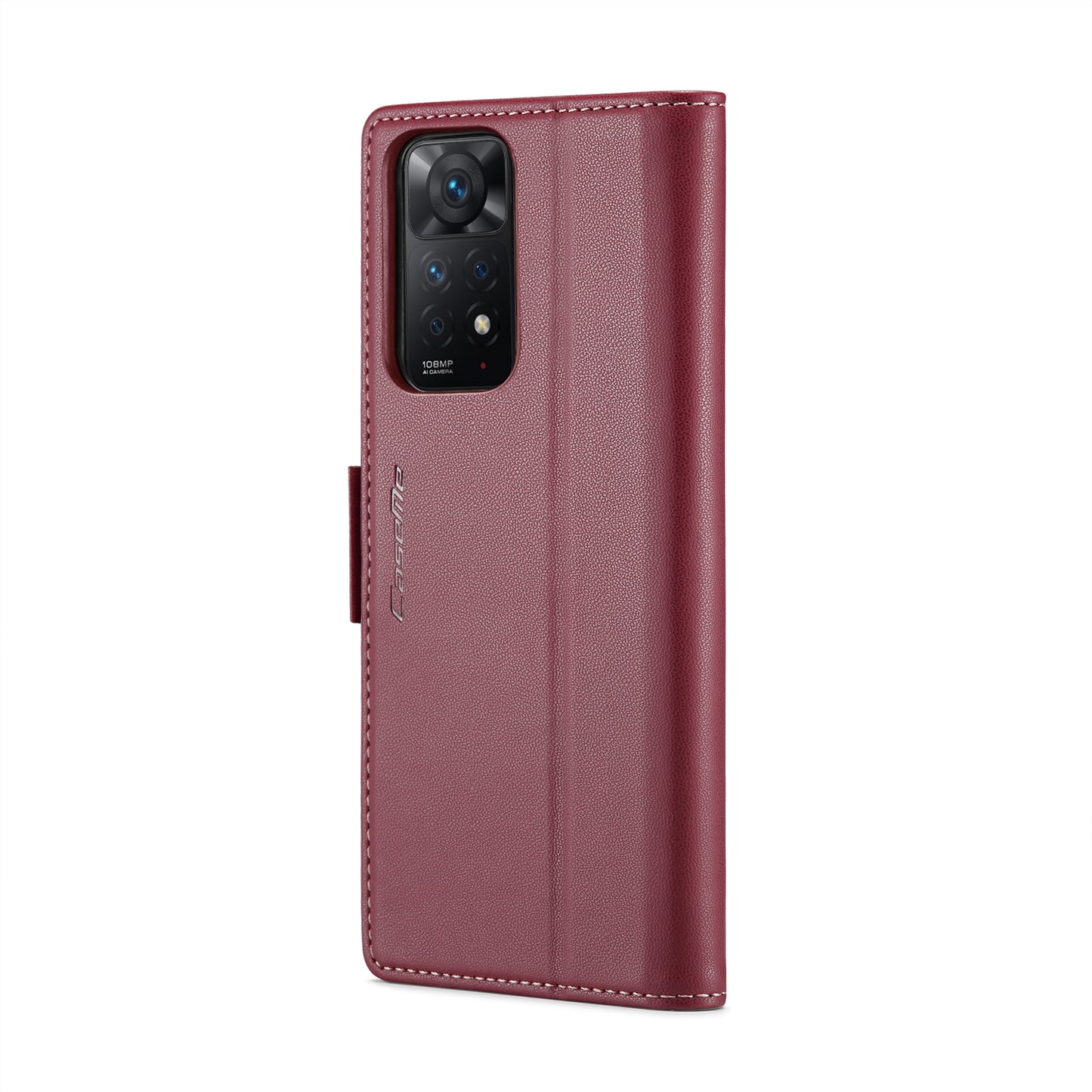 Xiaomi Redmi Note 11 Pro Global Litchi Texture RFID Anti-theft Leather Phone Case with Butterfly Buckle, Stand & Card Wallet with TPU Shell