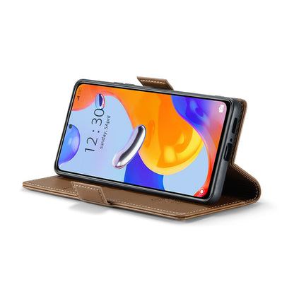 Xiaomi Redmi Note 11 Pro 5G Global Litchi Texture RFID Anti-theft Leather Phone Case with Butterfly Buckle, Stand & Card Wallet with TPU Shell