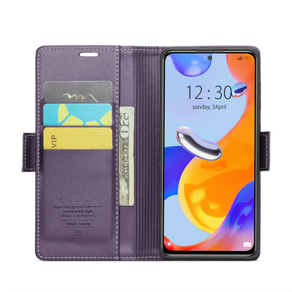 Xiaomi Redmi Note 11 Pro 5G Global Litchi Texture RFID Anti-theft Leather Phone Case with Butterfly Buckle, Stand & Card Wallet with TPU Shell