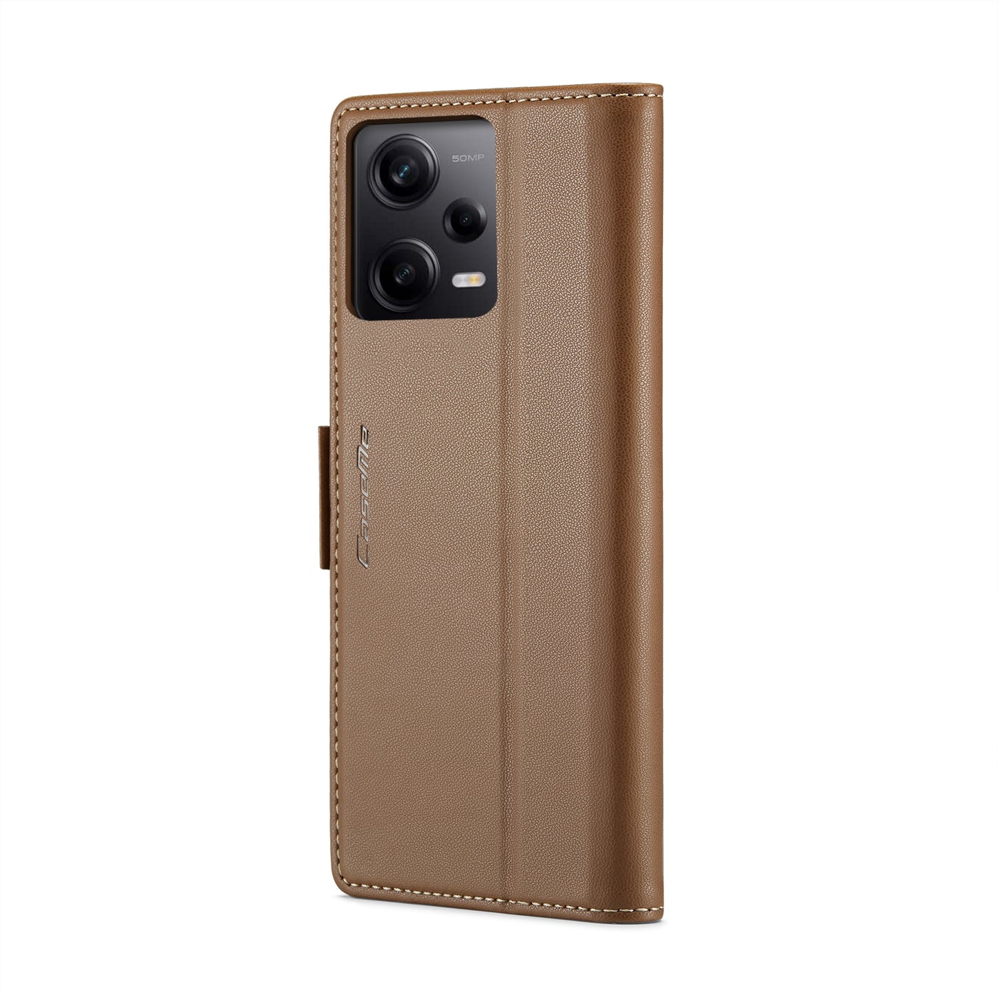 Xiaomi Poco X5 Pro 5G Litchi Texture RFID Anti-theft Leather Phone Case with Butterfly Buckle, Stand & Card Wallet with TPU Shell
