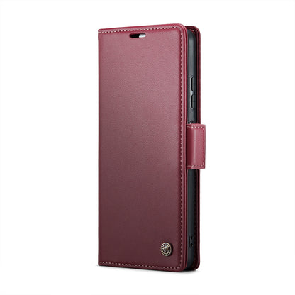 Xiaomi Poco X5 Pro 5G Litchi Texture RFID Anti-theft Leather Phone Case with Butterfly Buckle, Stand & Card Wallet with TPU Shell