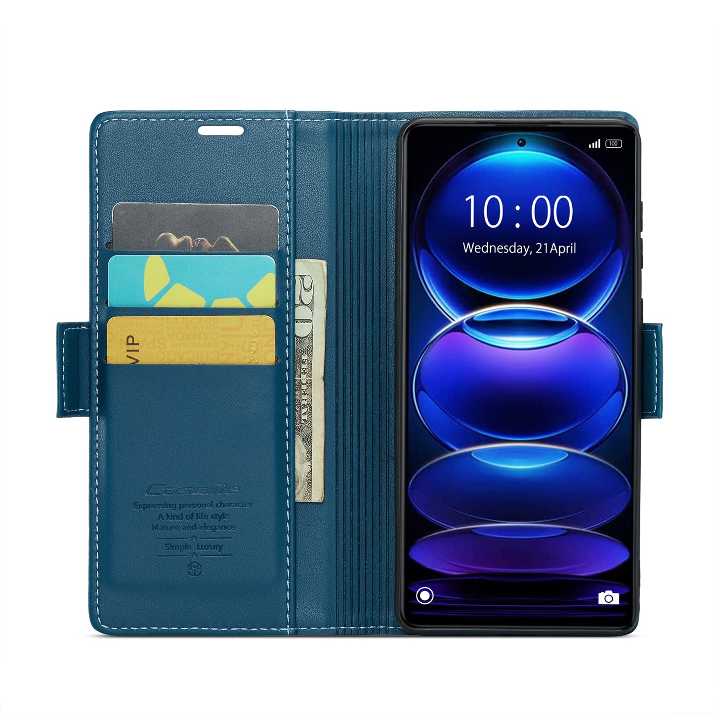 Xiaomi Poco X5 Pro 5G Litchi Texture RFID Anti-theft Leather Phone Case with Butterfly Buckle, Stand & Card Wallet with TPU Shell