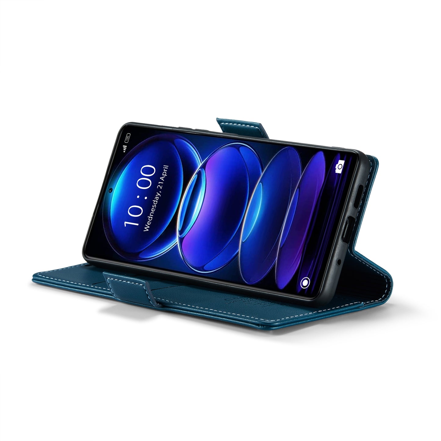 Xiaomi Poco X5 Pro 5G Litchi Texture RFID Anti-theft Leather Phone Case with Butterfly Buckle, Stand & Card Wallet with TPU Shell