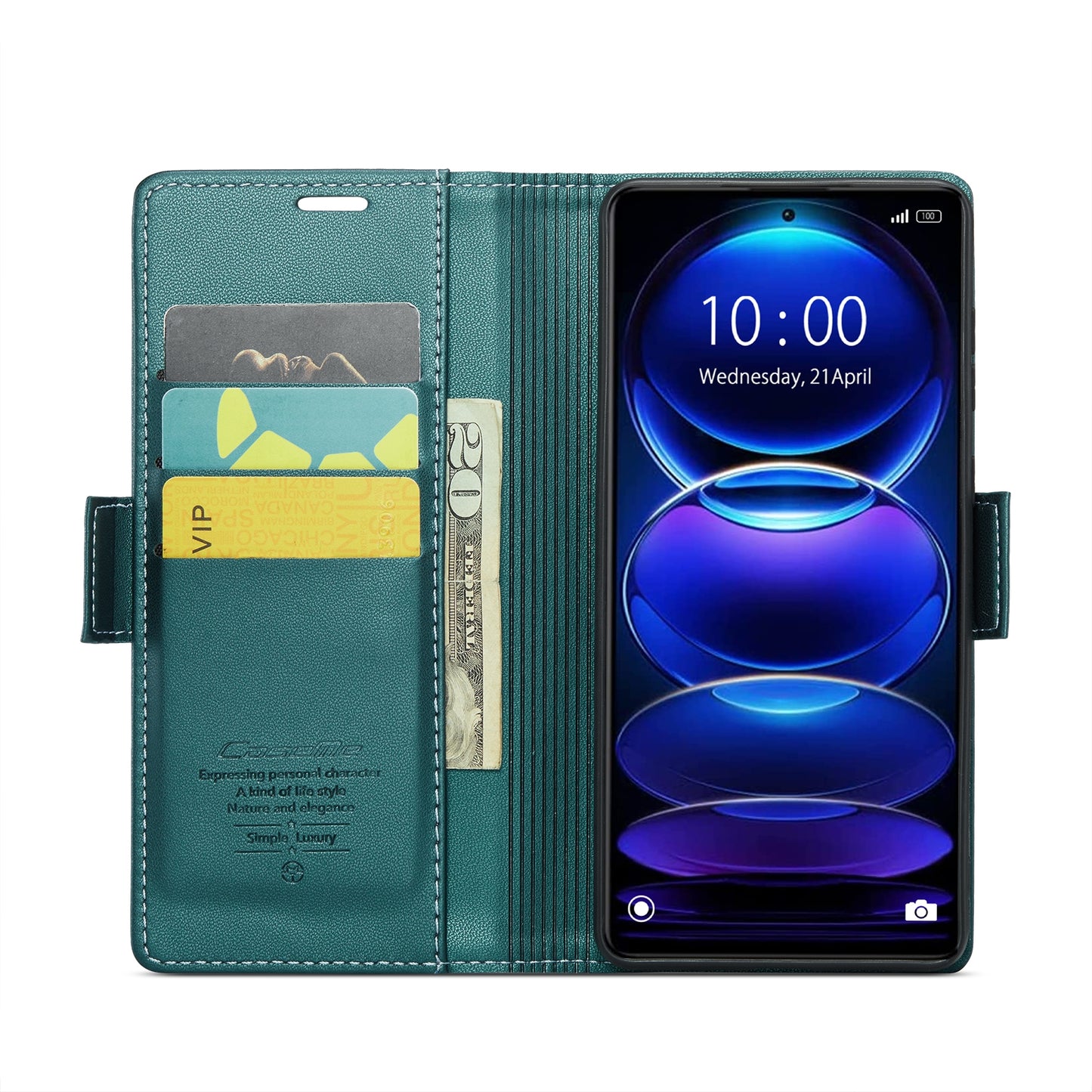 Xiaomi Poco X5 Pro 5G Litchi Texture RFID Anti-theft Leather Phone Case with Butterfly Buckle, Stand & Card Wallet with TPU Shell