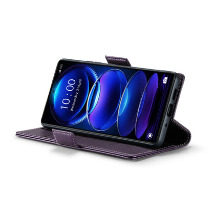 Xiaomi Poco X5 Pro 5G Litchi Texture RFID Anti-theft Leather Phone Case with Butterfly Buckle, Stand & Card Wallet with TPU Shell