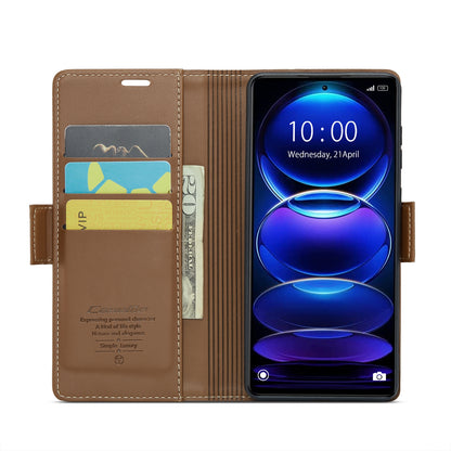 Xiaomi Redmi Note 12 Pro+ 5G Global Litchi Texture RFID Anti-theft Leather Phone Case with Butterfly Buckle, Stand & Card Wallet with TPU Shell