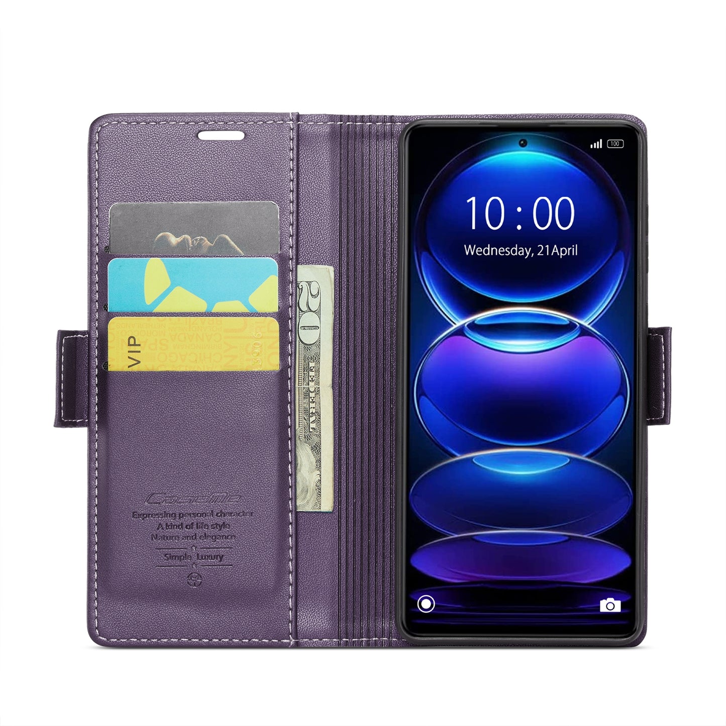 Xiaomi Redmi Note 12 Pro+ 5G Global Litchi Texture RFID Anti-theft Leather Phone Case with Butterfly Buckle, Stand & Card Wallet with TPU Shell