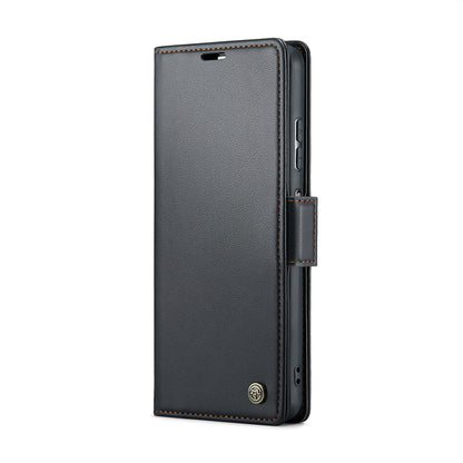Xiaomi Redmi Note 12 5G Global Litchi Texture RFID Anti-theft Leather Phone Case with Butterfly Buckle, Stand & Card Wallet with TPU Shell