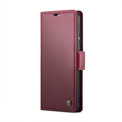 Xiaomi Redmi Note 12 5G Global Litchi Texture RFID Anti-theft Leather Phone Case with Butterfly Buckle, Stand & Card Wallet with TPU Shell