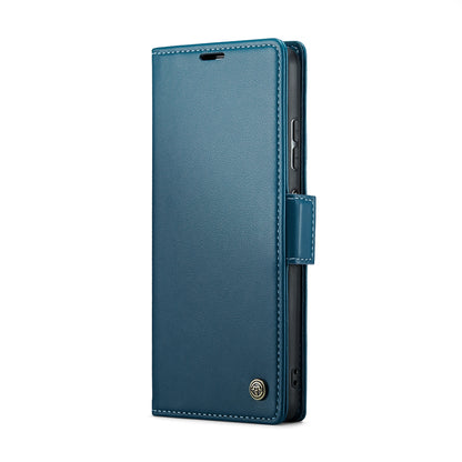 Xiaomi Redmi Note 12 5G Global Litchi Texture RFID Anti-theft Leather Phone Case with Butterfly Buckle, Stand & Card Wallet with TPU Shell
