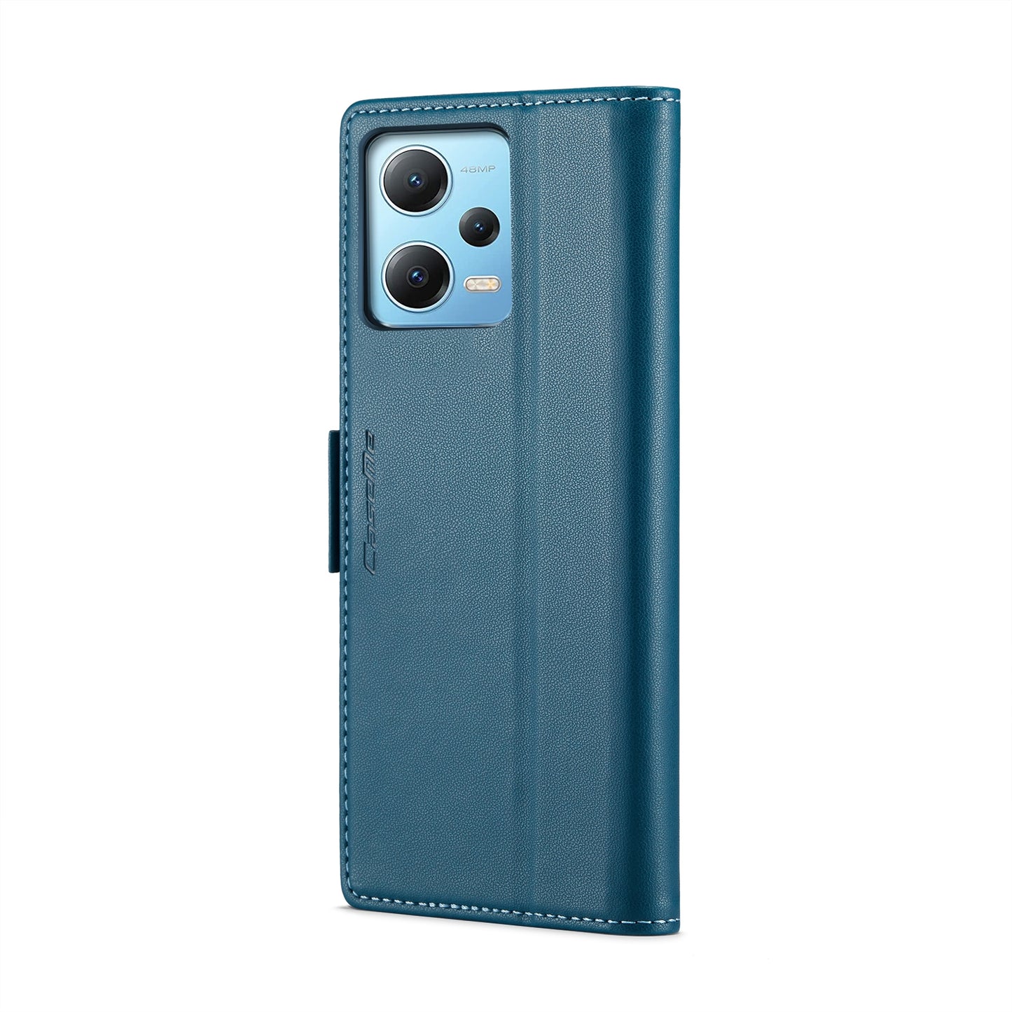 Xiaomi Redmi Note 12 5G Global Litchi Texture RFID Anti-theft Leather Phone Case with Butterfly Buckle, Stand & Card Wallet with TPU Shell