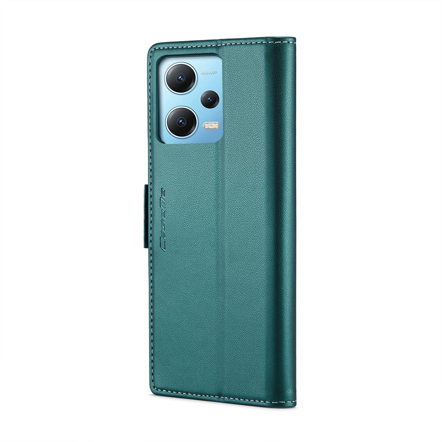 Xiaomi Redmi Note 12 5G Global Litchi Texture RFID Anti-theft Leather Phone Case with Butterfly Buckle, Stand & Card Wallet with TPU Shell