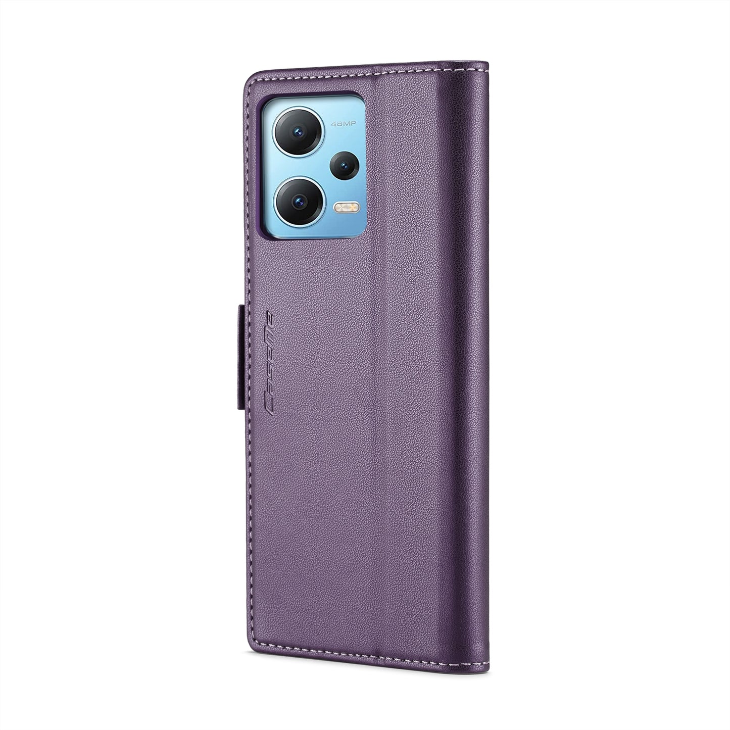 Xiaomi Redmi Note 12 5G Global Litchi Texture RFID Anti-theft Leather Phone Case with Butterfly Buckle, Stand & Card Wallet with TPU Shell