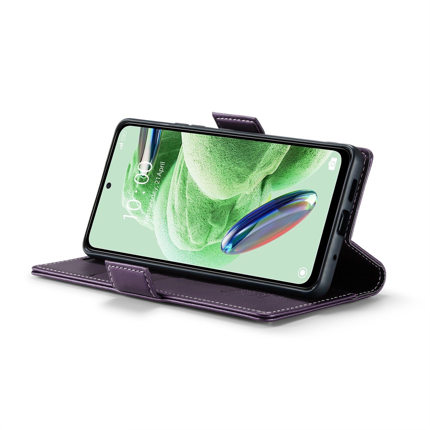 Xiaomi Redmi Note 12 5G Global Litchi Texture RFID Anti-theft Leather Phone Case with Butterfly Buckle, Stand & Card Wallet with TPU Shell