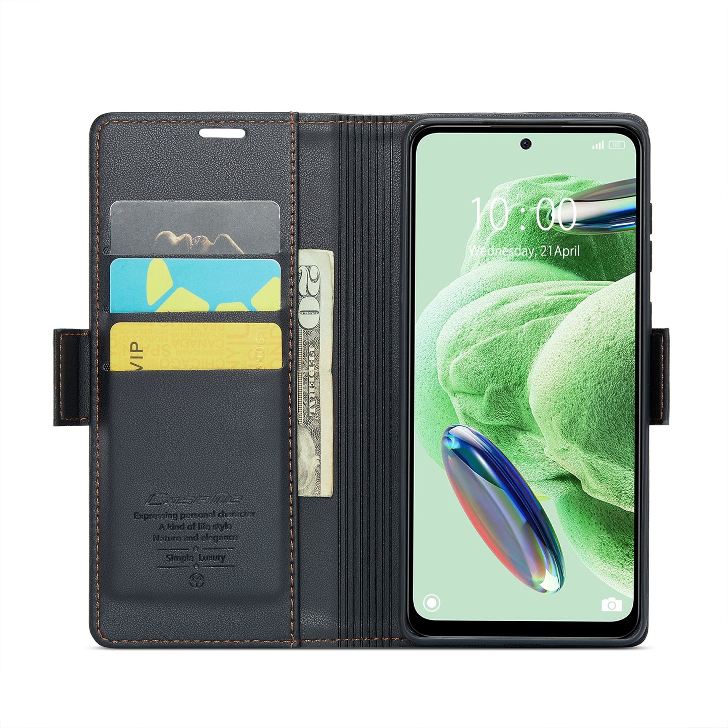 Xiaomi Poco X5 5G Litchi Texture RFID Anti-theft Leather Phone Case with Butterfly Buckle, Stand & Card Wallet with TPU Shell