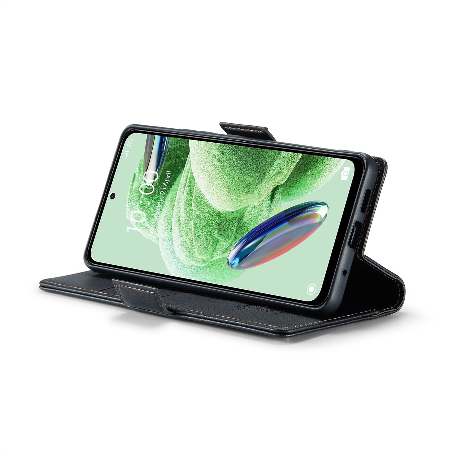 Xiaomi Poco X5 5G Litchi Texture RFID Anti-theft Leather Phone Case with Butterfly Buckle, Stand & Card Wallet with TPU Shell