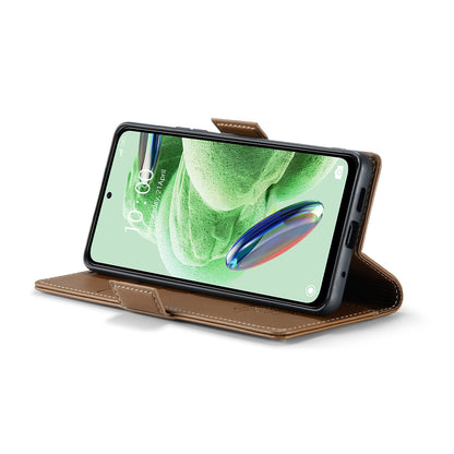 Xiaomi Poco X5 5G Litchi Texture RFID Anti-theft Leather Phone Case with Butterfly Buckle, Stand & Card Wallet with TPU Shell