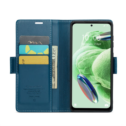 Xiaomi Poco X5 5G Litchi Texture RFID Anti-theft Leather Phone Case with Butterfly Buckle, Stand & Card Wallet with TPU Shell