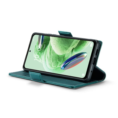 Xiaomi Poco X5 5G Litchi Texture RFID Anti-theft Leather Phone Case with Butterfly Buckle, Stand & Card Wallet with TPU Shell