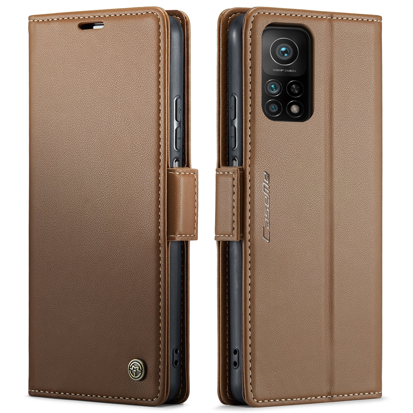 Xiaomi Mi 10T Pro 5G Litchi Texture RFID Anti-theft Leather Phone Case with Butterfly Buckle, Stand & Card Wallet with TPU Shell