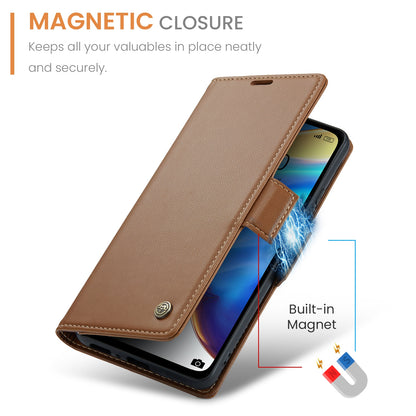 Xiaomi Mi 10T Pro 5G Litchi Texture RFID Anti-theft Leather Phone Case with Butterfly Buckle, Stand & Card Wallet with TPU Shell