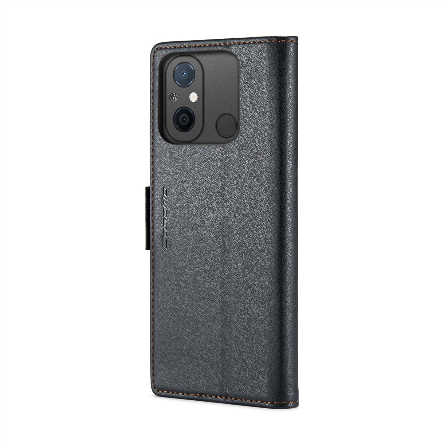 Xiaomi Redmi 12C Litchi Texture RFID Anti-theft Leather Phone Case with Butterfly Buckle, Stand & Card Wallet with TPU Shell