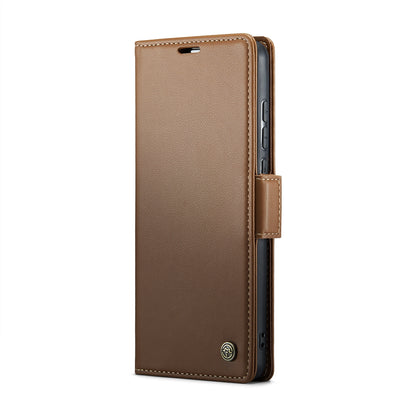 Xiaomi Redmi 11A Litchi Texture RFID Anti-theft Leather Phone Case with Butterfly Buckle, Stand & Card Wallet with TPU Shell
