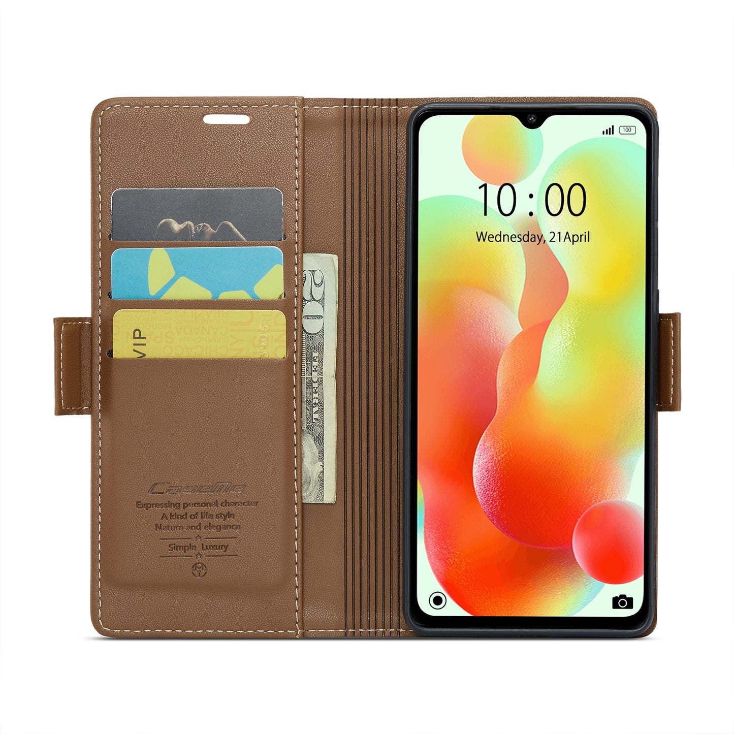 Xiaomi Redmi 11A Litchi Texture RFID Anti-theft Leather Phone Case with Butterfly Buckle, Stand & Card Wallet with TPU Shell