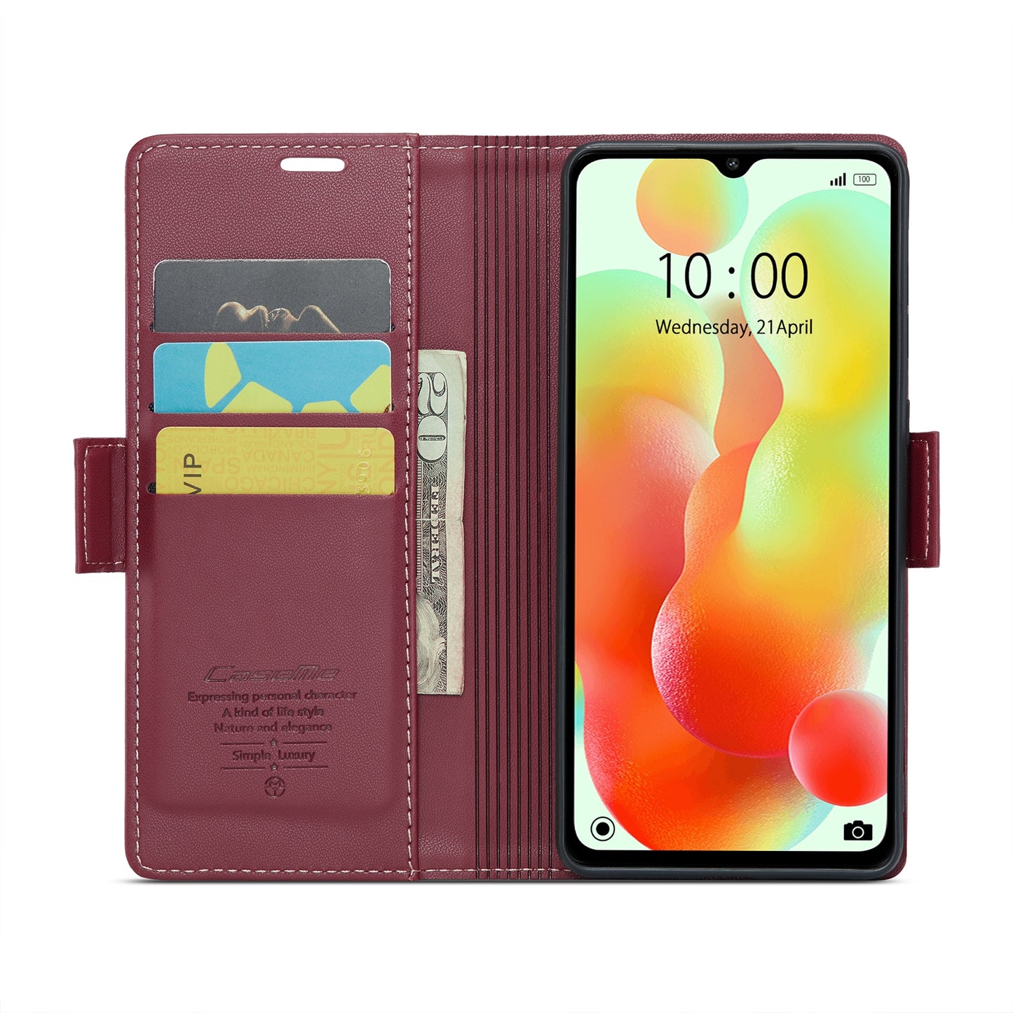 Xiaomi Redmi 12C Litchi Texture RFID Anti-theft Leather Phone Case with Butterfly Buckle, Stand & Card Wallet with TPU Shell