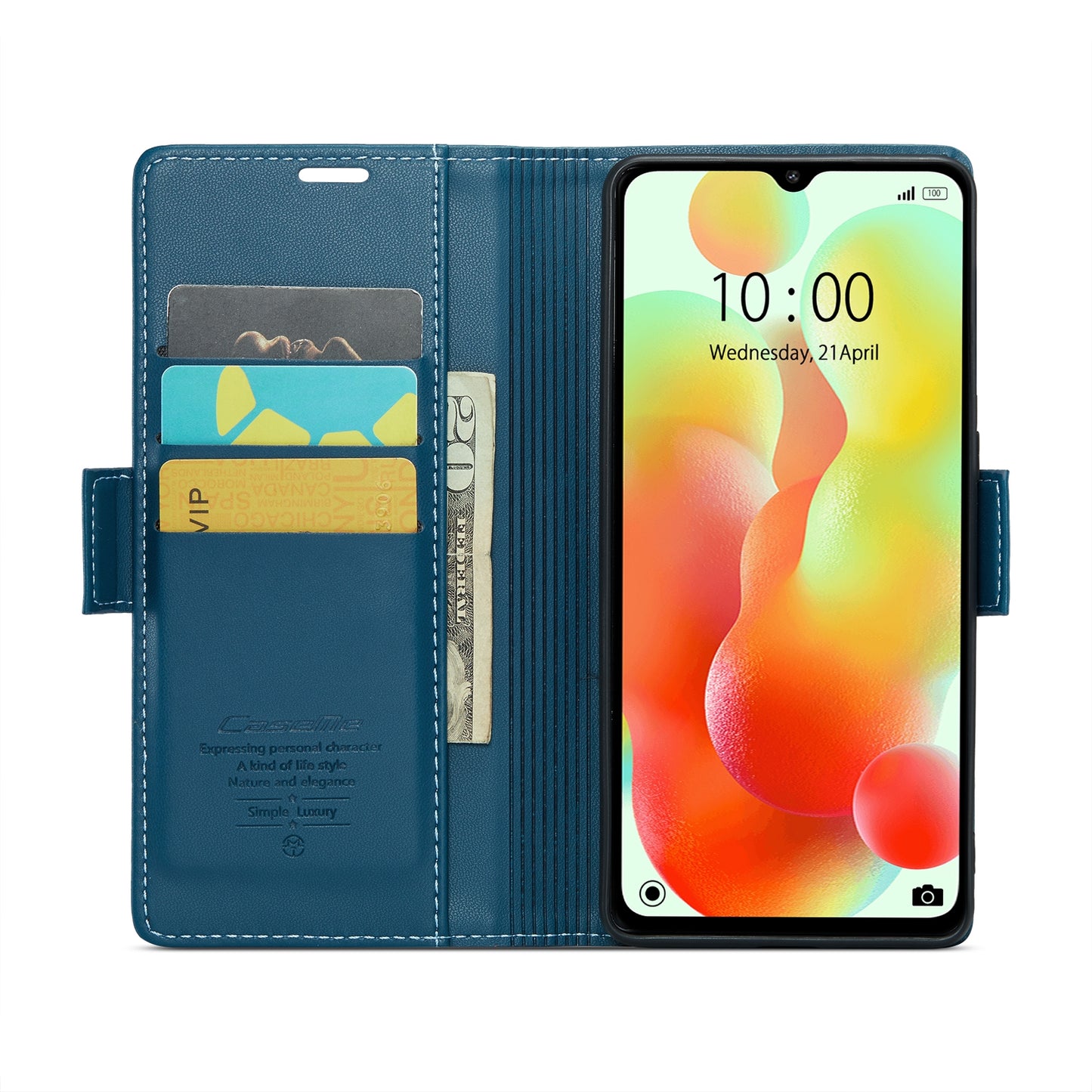 Xiaomi Redmi 11A Litchi Texture RFID Anti-theft Leather Phone Case with Butterfly Buckle, Stand & Card Wallet with TPU Shell