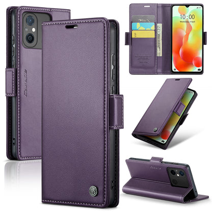 Xiaomi Redmi 11A Litchi Texture RFID Anti-theft Leather Phone Case with Butterfly Buckle, Stand & Card Wallet with TPU Shell