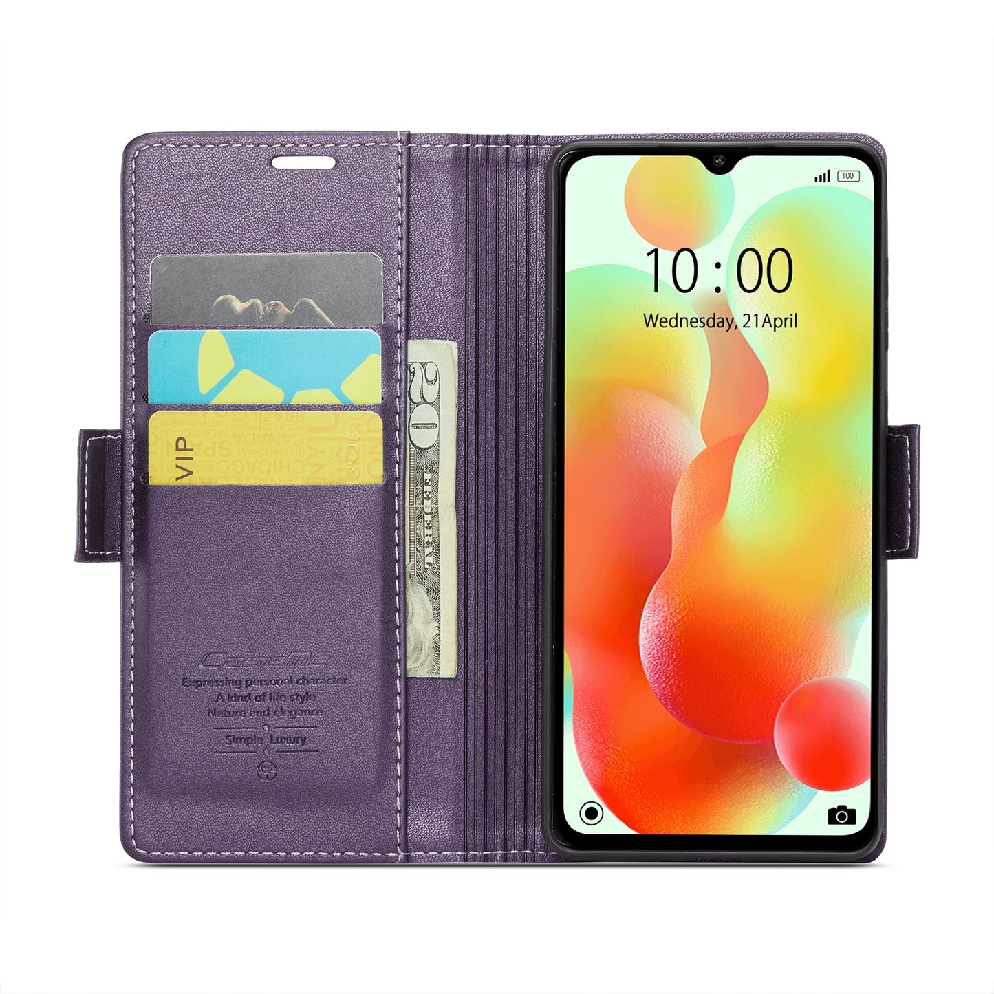 Xiaomi Redmi 12C Litchi Texture RFID Anti-theft Leather Phone Case with Butterfly Buckle, Stand & Card Wallet with TPU Shell