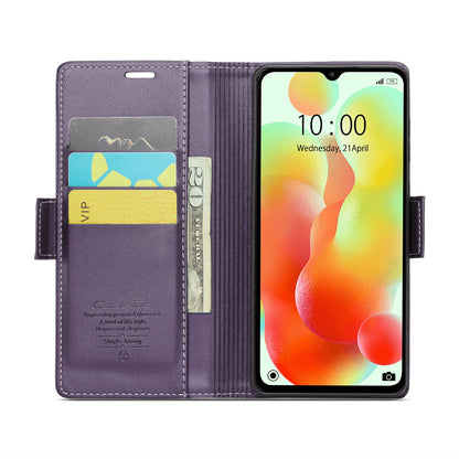 Xiaomi Redmi 11A Litchi Texture RFID Anti-theft Leather Phone Case with Butterfly Buckle, Stand & Card Wallet with TPU Shell