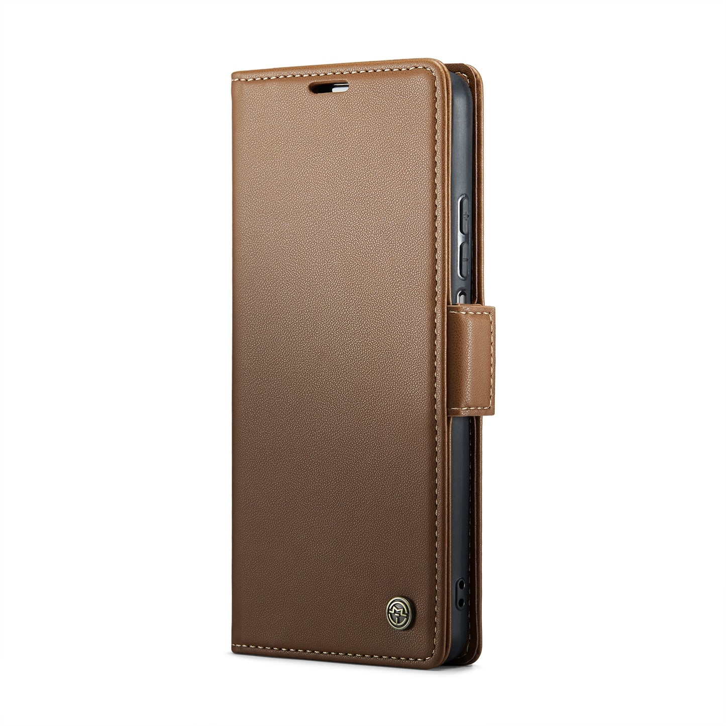 Xiaomi Poco F5 5G Litchi Texture RFID Anti-theft Leather Phone Case with Butterfly Buckle, Stand & Card Wallet with TPU Shell