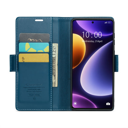 Xiaomi Redmi Note 12 Turbo 5G Litchi Texture RFID Anti-theft Leather Phone Case with Butterfly Buckle, Stand & Card Wallet with TPU Shell