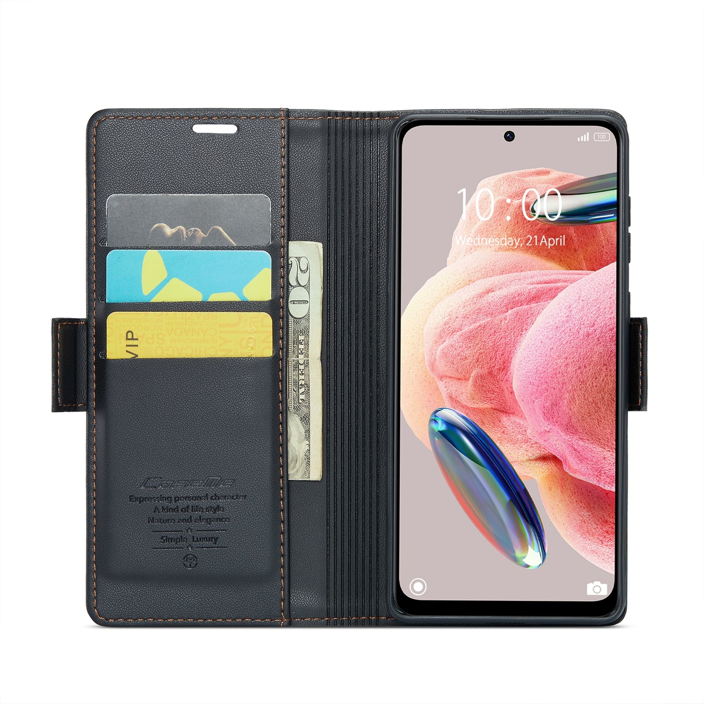Xiaomi Redmi Note 12 4G Global Litchi Texture RFID Anti-theft Leather Phone Case with Butterfly Buckle, Stand & Card Wallet with TPU Shell
