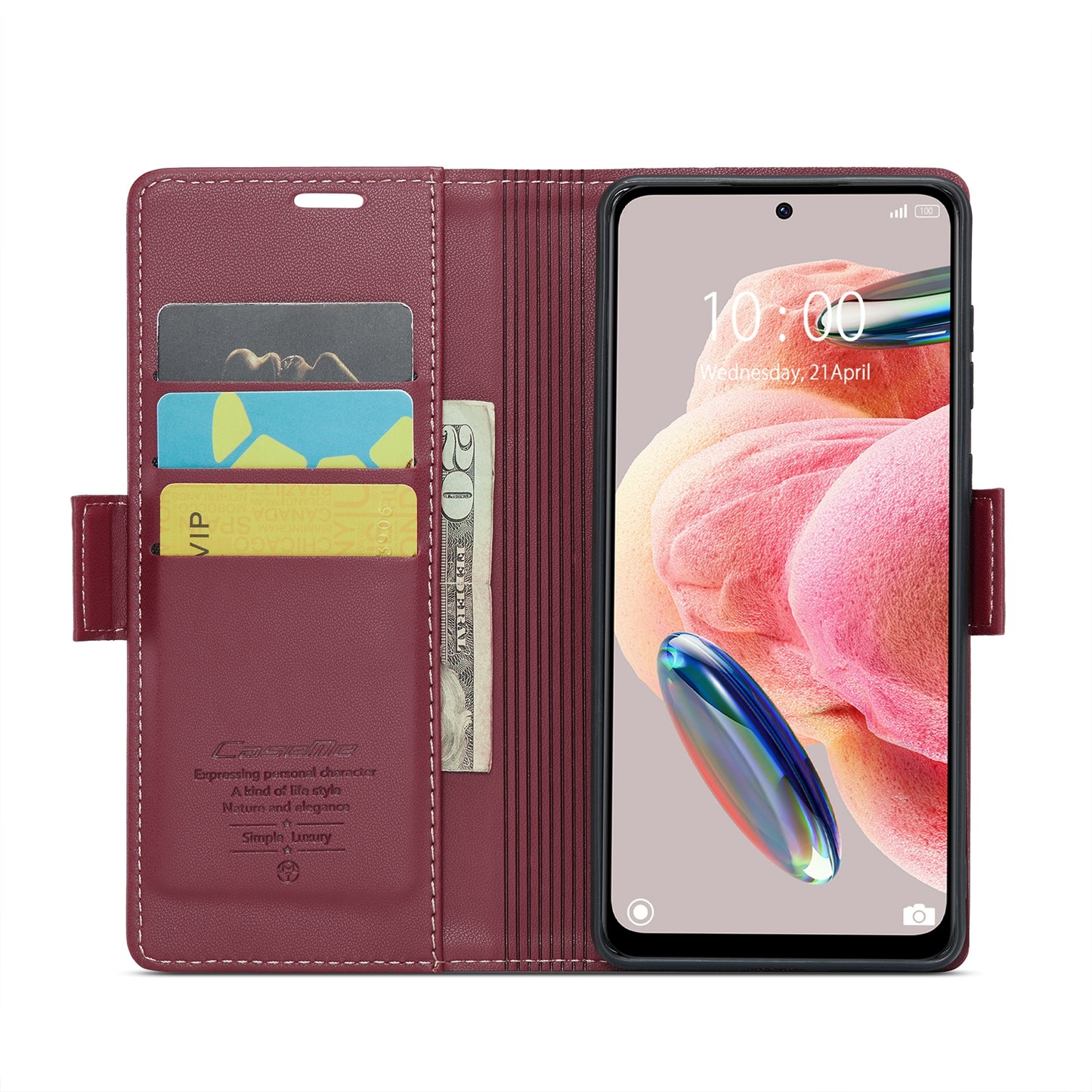 Xiaomi Redmi Note 12 4G Global Litchi Texture RFID Anti-theft Leather Phone Case with Butterfly Buckle, Stand & Card Wallet with TPU Shell