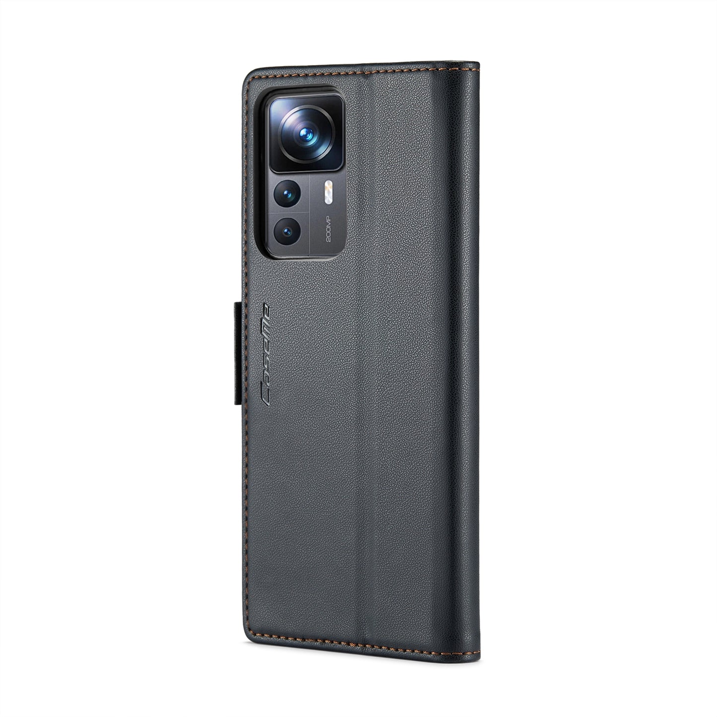 Xiaomi Redmi K50 Ultra Litchi Texture RFID Anti-theft Leather Phone Case with Butterfly Buckle, Stand & Card Wallet with TPU Shell