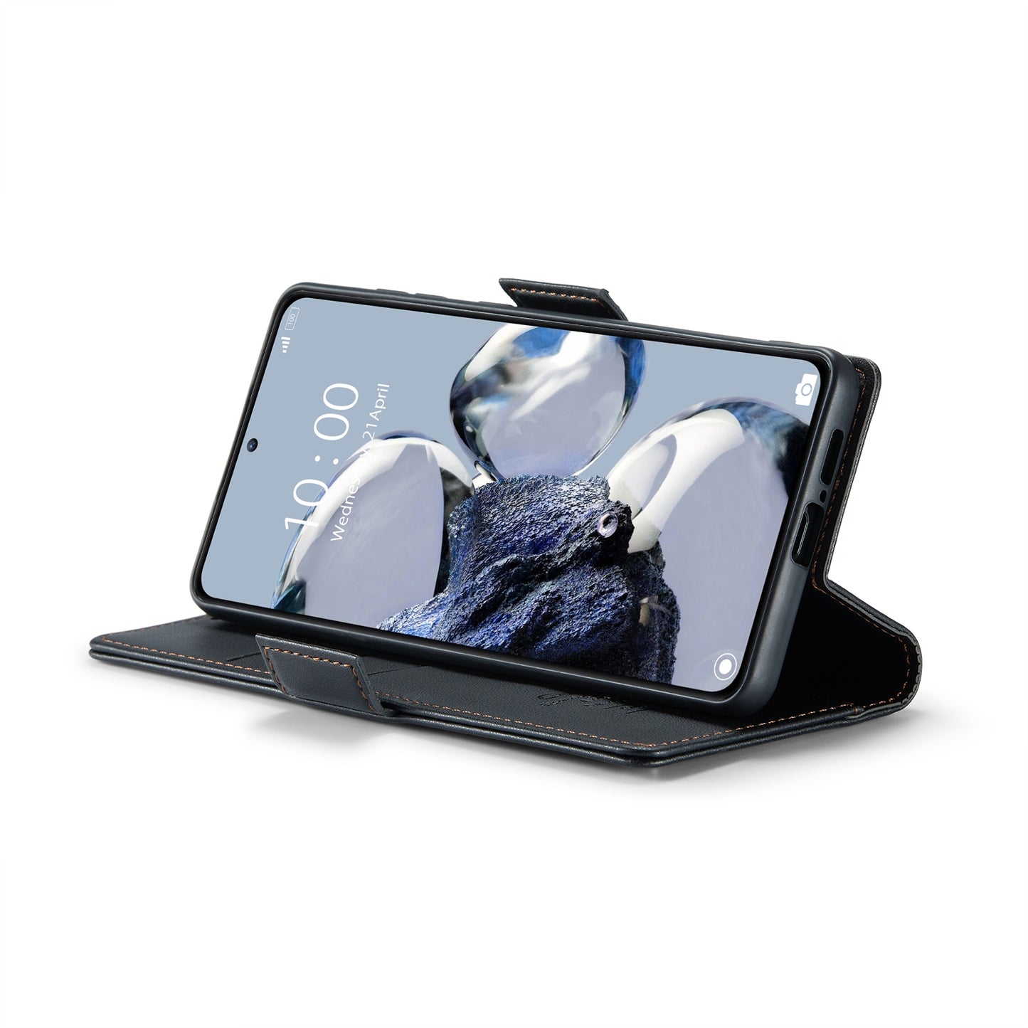 Xiaomi Redmi K50 Ultra Litchi Texture RFID Anti-theft Leather Phone Case with Butterfly Buckle, Stand & Card Wallet with TPU Shell