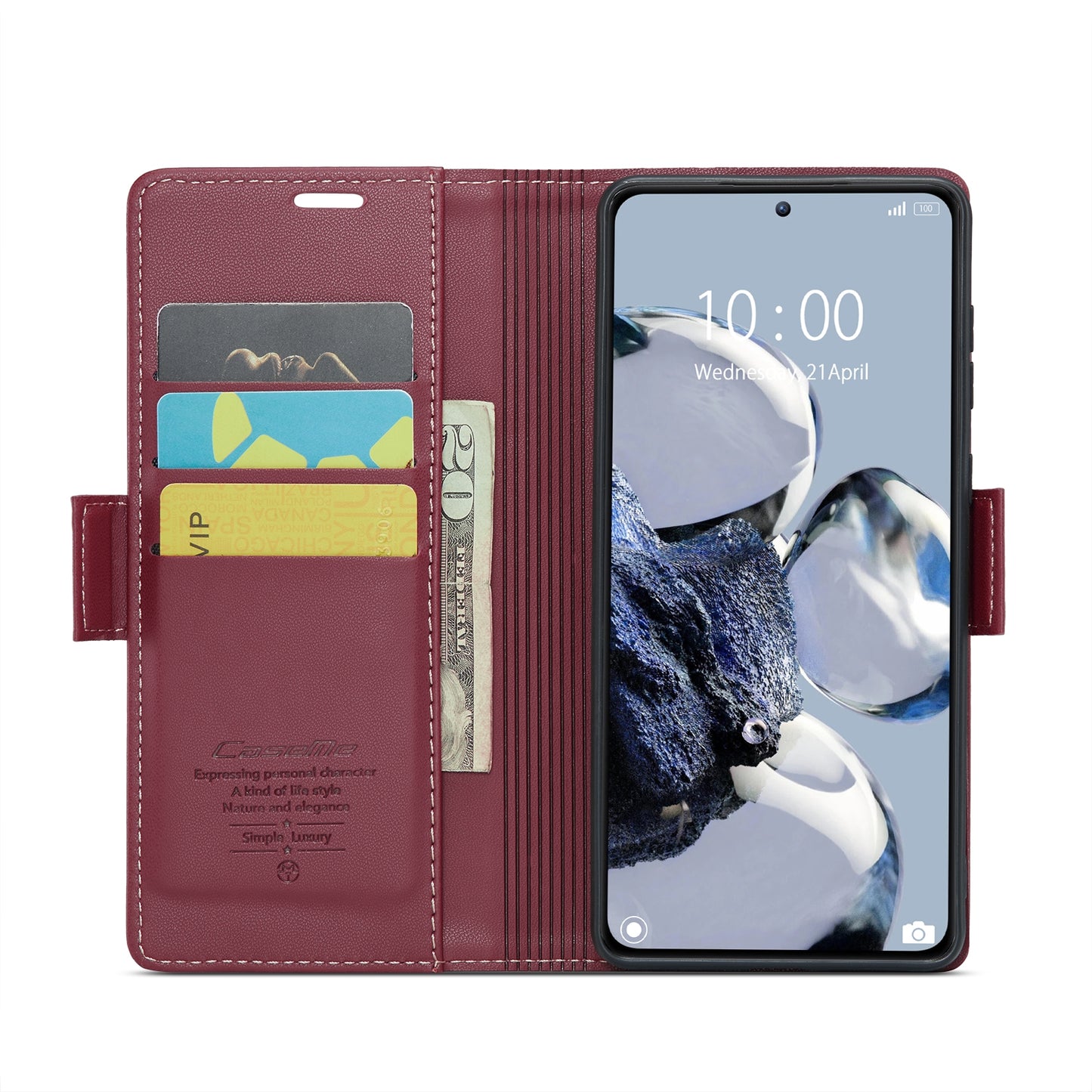 Xiaomi Redmi K50 Ultra Litchi Texture RFID Anti-theft Leather Phone Case with Butterfly Buckle, Stand & Card Wallet with TPU Shell