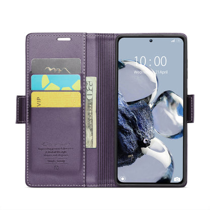 Xiaomi Redmi K50 Ultra Litchi Texture RFID Anti-theft Leather Phone Case with Butterfly Buckle, Stand & Card Wallet with TPU Shell