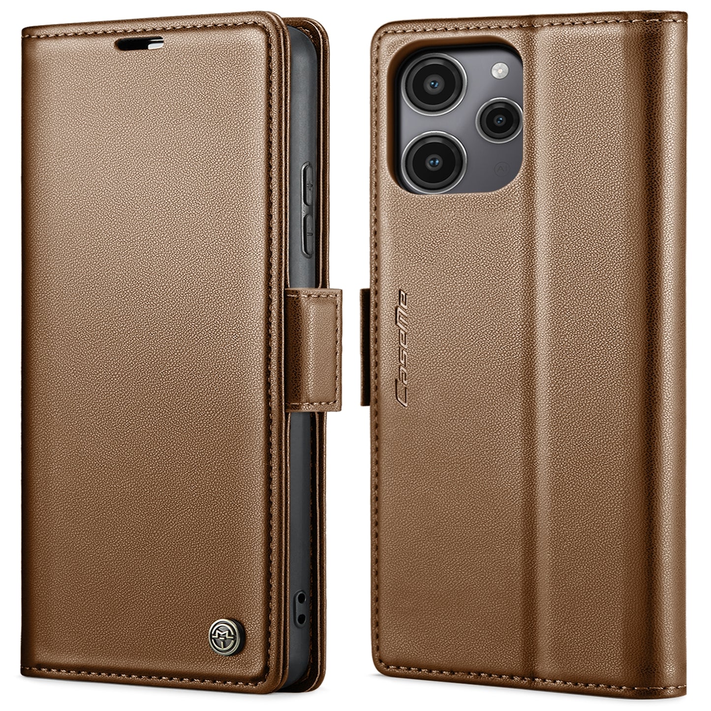 Xiaomi POCO M6 Pro 5G Litchi Texture RFID Anti-theft Leather Phone Case with Butterfly Buckle, Stand & Card Wallet with TPU Shell