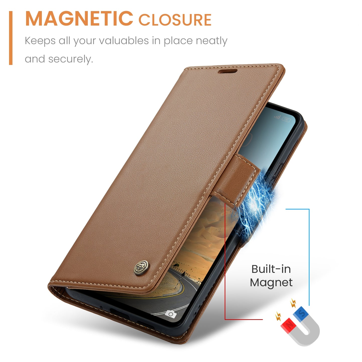 Xiaomi Redmi Note 12R Litchi Texture RFID Anti-theft Leather Phone Case with Butterfly Buckle, Stand & Card Wallet with TPU Shell