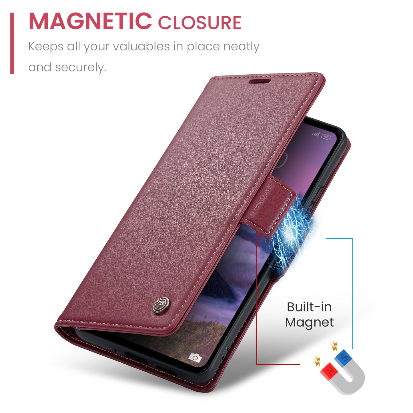 Xiaomi Redmi 12 4G/5G Litchi Texture RFID Anti-theft Leather Phone Case with Butterfly Buckle, Stand & Card Wallet with TPU Shell
