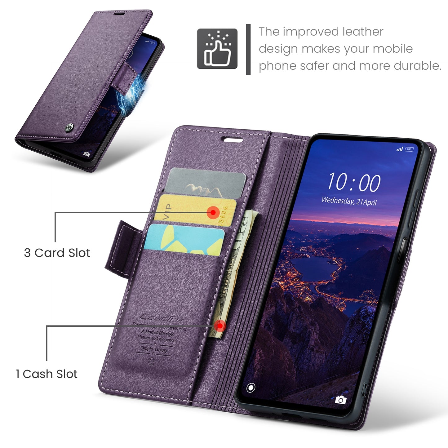 Xiaomi Redmi Note 12R Litchi Texture RFID Anti-theft Leather Phone Case with Butterfly Buckle, Stand & Card Wallet with TPU Shell