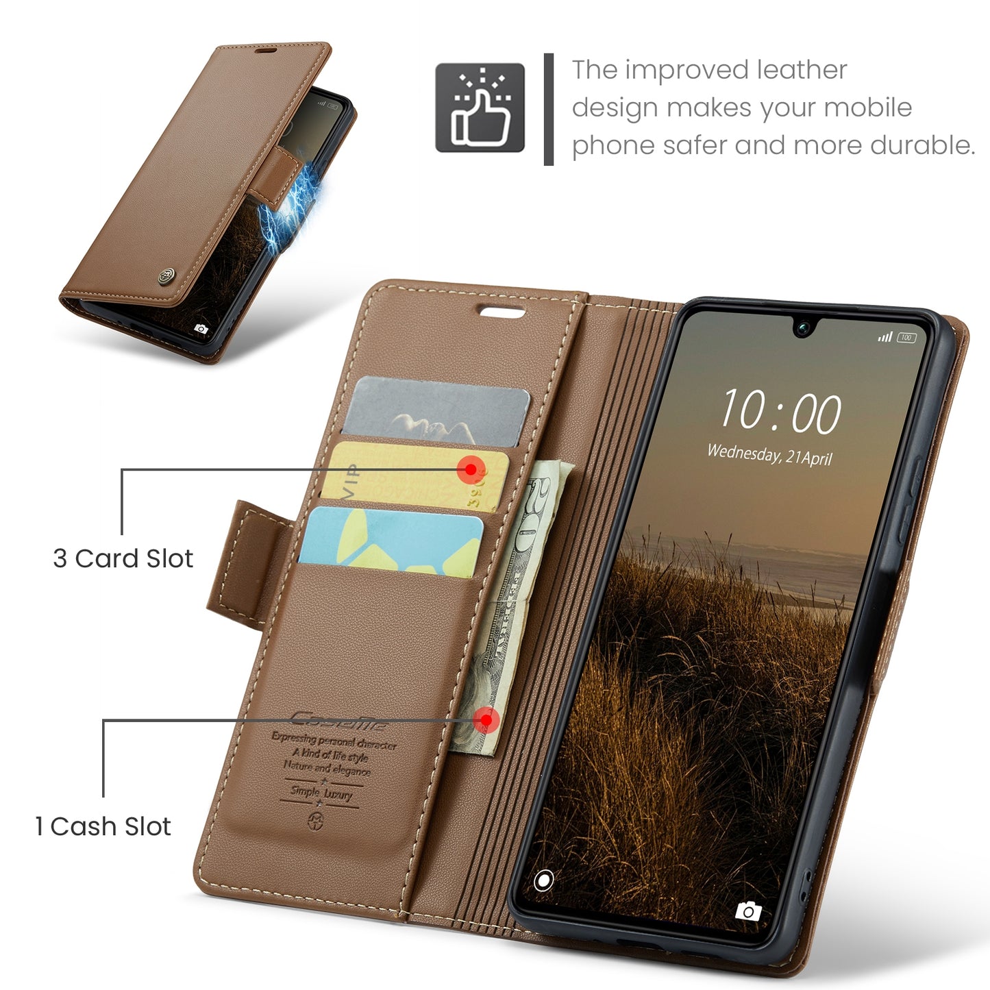 Xiaomi Redmi 13C 4G/5G Litchi Texture RFID Anti-theft Leather Phone Case with Butterfly Buckle, Stand & Card Wallet with TPU Shell