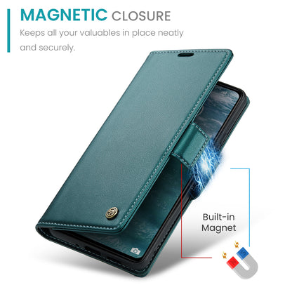 Xiaomi Redmi 13C 4G/5G Litchi Texture RFID Anti-theft Leather Phone Case with Butterfly Buckle, Stand & Card Wallet with TPU Shell
