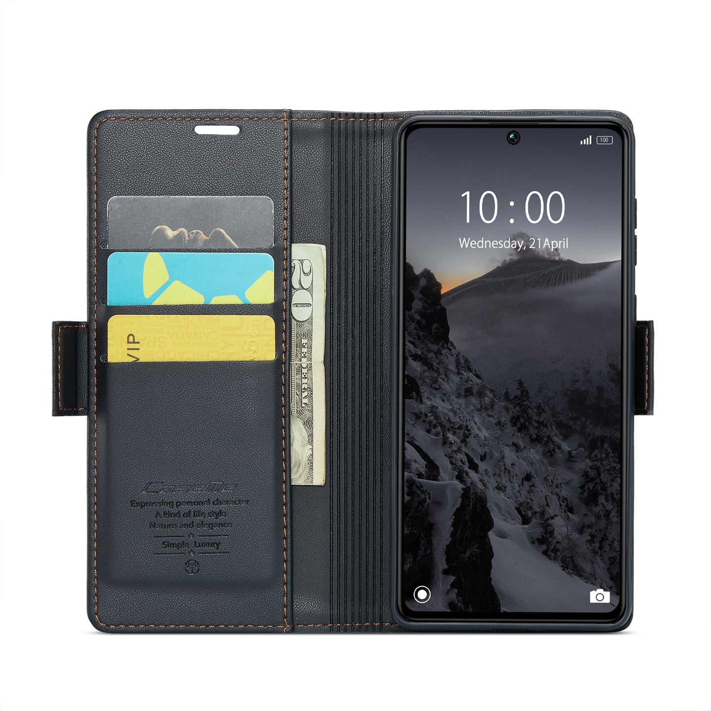 Xiaomi Poco X6 5G Litchi Texture RFID Anti-theft Leather Phone Case with Butterfly Buckle, Stand & Card Wallet with TPU Shell