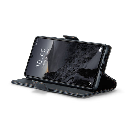 Xiaomi Poco X6 5G Litchi Texture RFID Anti-theft Leather Phone Case with Butterfly Buckle, Stand & Card Wallet with TPU Shell